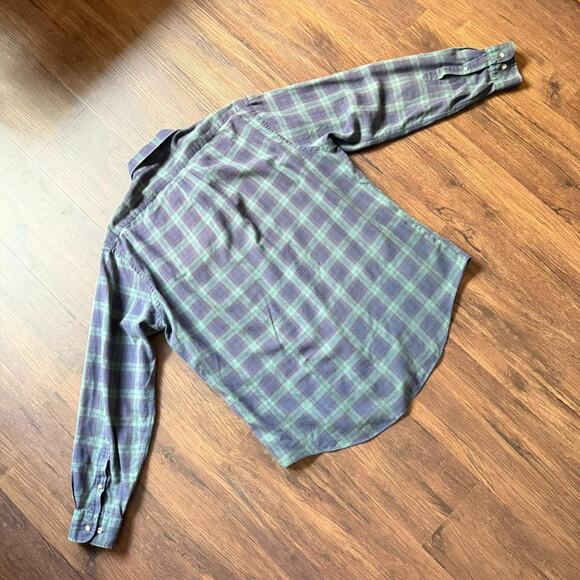 Lochlana by Hathaway Vintage 80s Cotton Wool Plaid Shirt Size XL - Picture 3 of 3